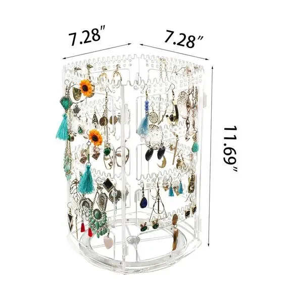 Tasybox 360 Earrings Acrylic Jewelry Storage Display 400 Holes 192 Grooves - Picture 2 of 6